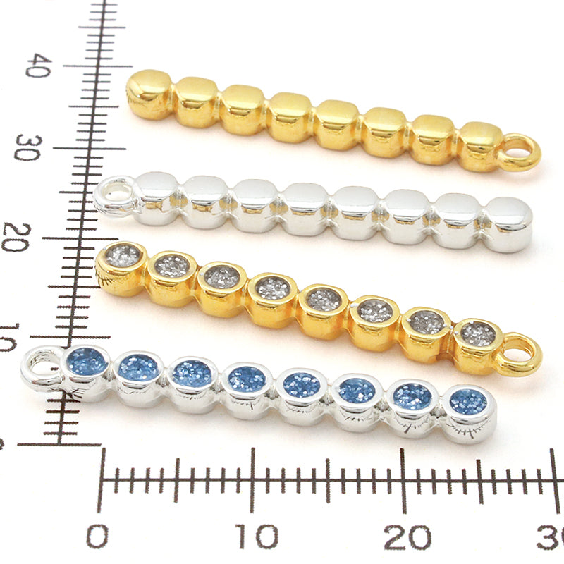 ギリシャパーツ スティック ラウンド 1カン グリッターブルー/SV