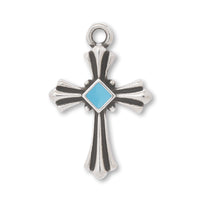 ギリシャチャーム クロスNo.4 ターコイズ/銀古美