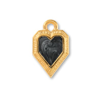 ギリシャチャーム アンギュラーハート ブラックマーブル/G