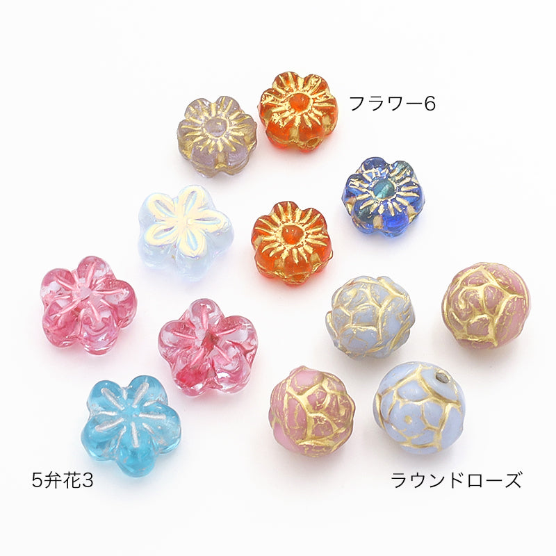 チェコ ラウンドローズ シルクLt.ブルー/G