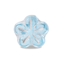 Czech 5-petal flower 3 Aquamarine/S
