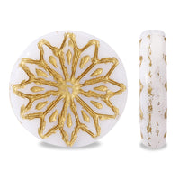 Czech Round Stral White Alabaster/G