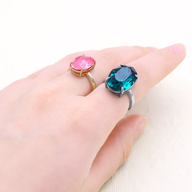 リング台 石座付オーバル #4120 ロジウムカラー