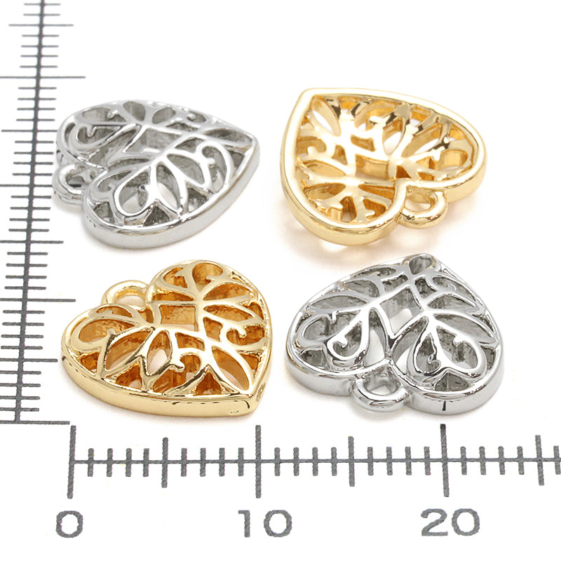 チャーム スカシハート ゴールド