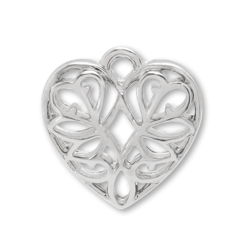 チャーム スカシハート ロジウムカラー