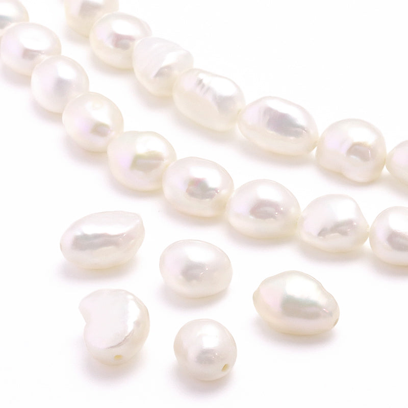Freshwater pearl baroque white
