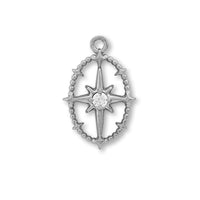 Stainless steel charm cubic zirconia oval sparkle fabric