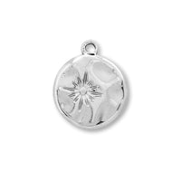 Stainless steel charm round sparkle fabric