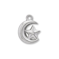 Stainless steel charm moon star fabric