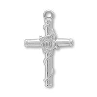 Stainless steel charm rose cross fabric