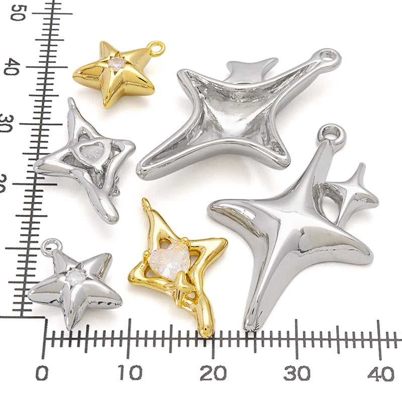Charm Double Sparkle 2 Rhodium Color