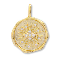 Charm cubic zirconia round flash gold
