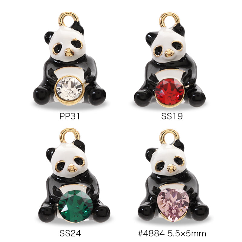 石座チャーム パンダ #1088 PP31用 ホワイト・ブラック/G