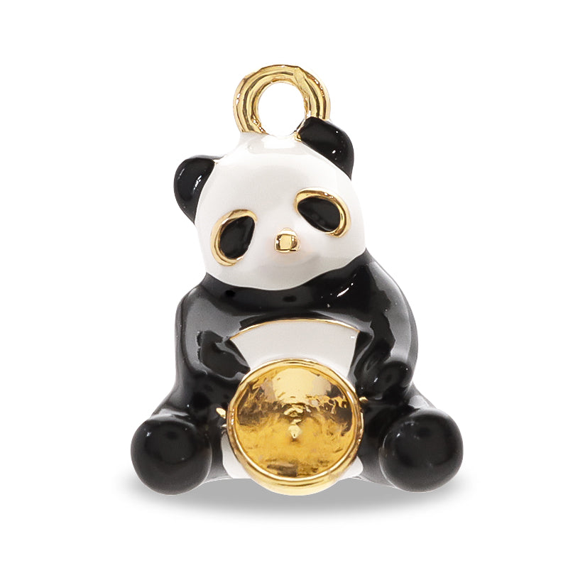 石座チャーム パンダ ＃1088 PP31用 ホワイト・ブラック/G – 貴和