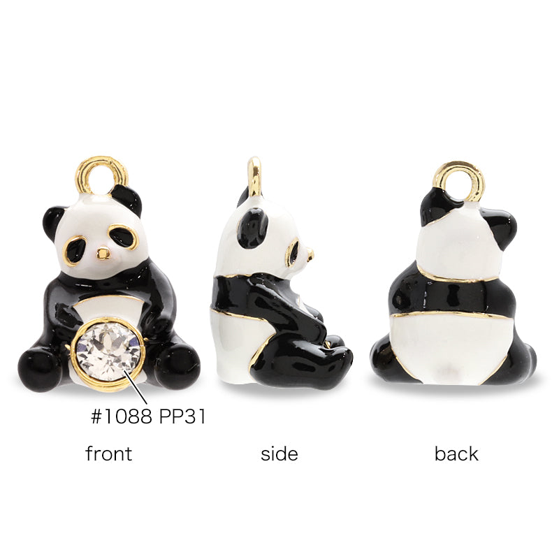 チャーム パンダ クリスタル・ホワイト・ブラック/G