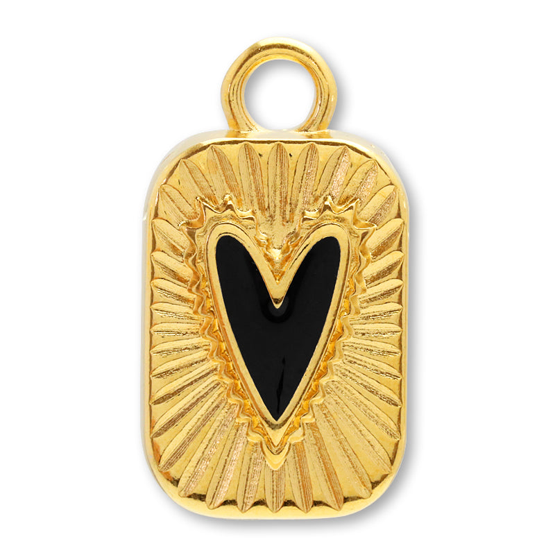 ギリシャチャーム ハートレクタングル ブラック/G