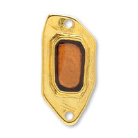 ギリシャパーツ ポリゴンプレート 2穴 クリアブラウン/G