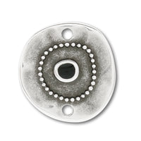 ギリシャパーツ ラウンドプレート 2穴 ブラック/銀古美