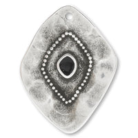 ギリシャパーツ ダイヤプレート トップホール ブラック/銀古美