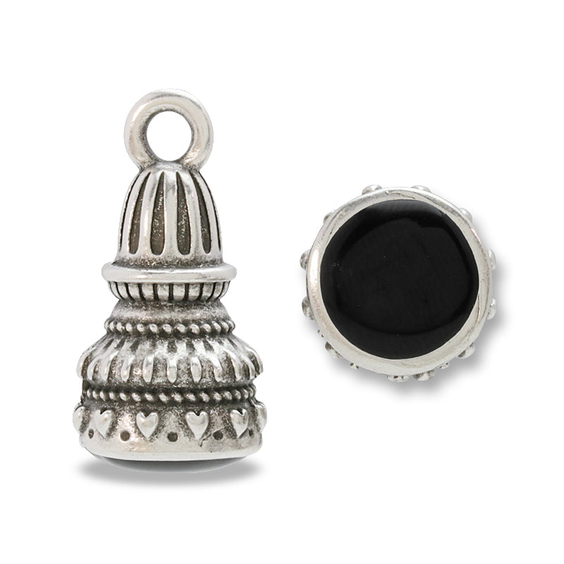 ギリシャパーツ ラウンドスタンパー ブラック/銀古美