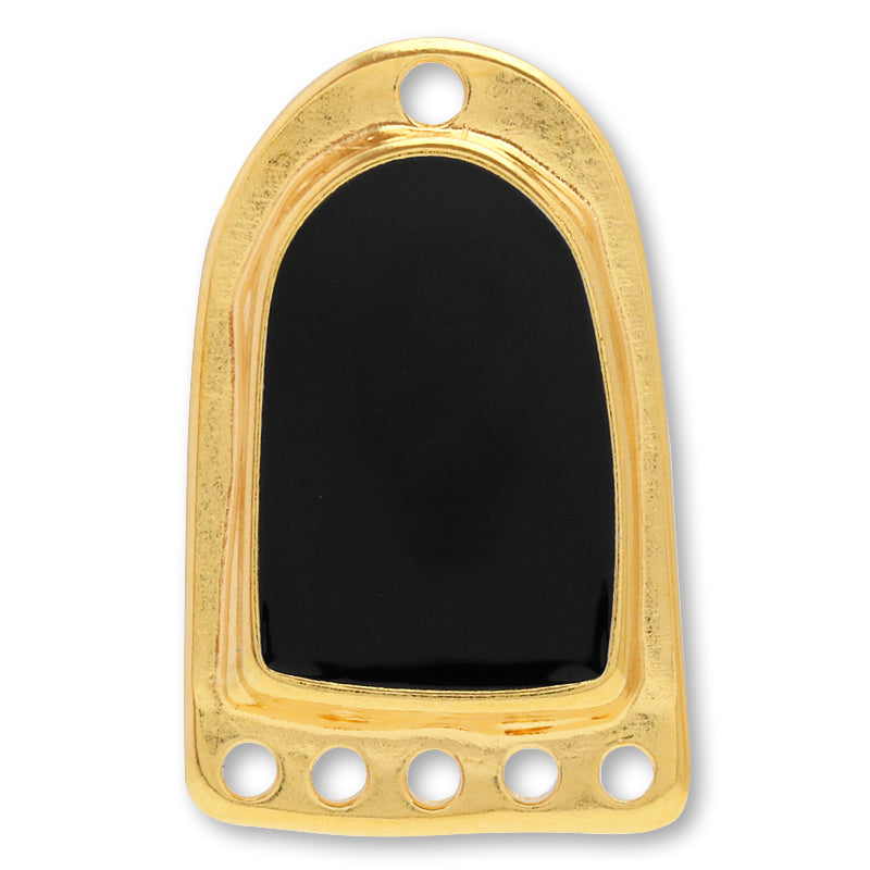 ギリシャパーツ エスニックプレート 上1穴 下5穴 ブラック/G