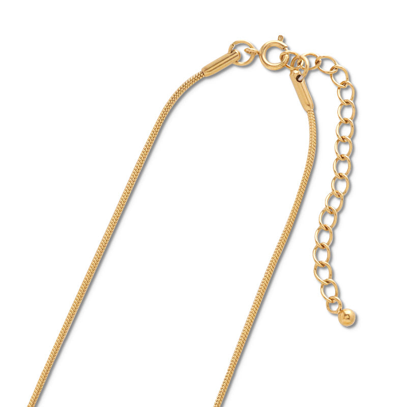 ステンレス316L チェーンネックレス スネーク丸1.2mm アジャスター付 ゴールド(イオンプレーティング)(SUS316L)