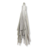 Synthetic leather random tassel silver