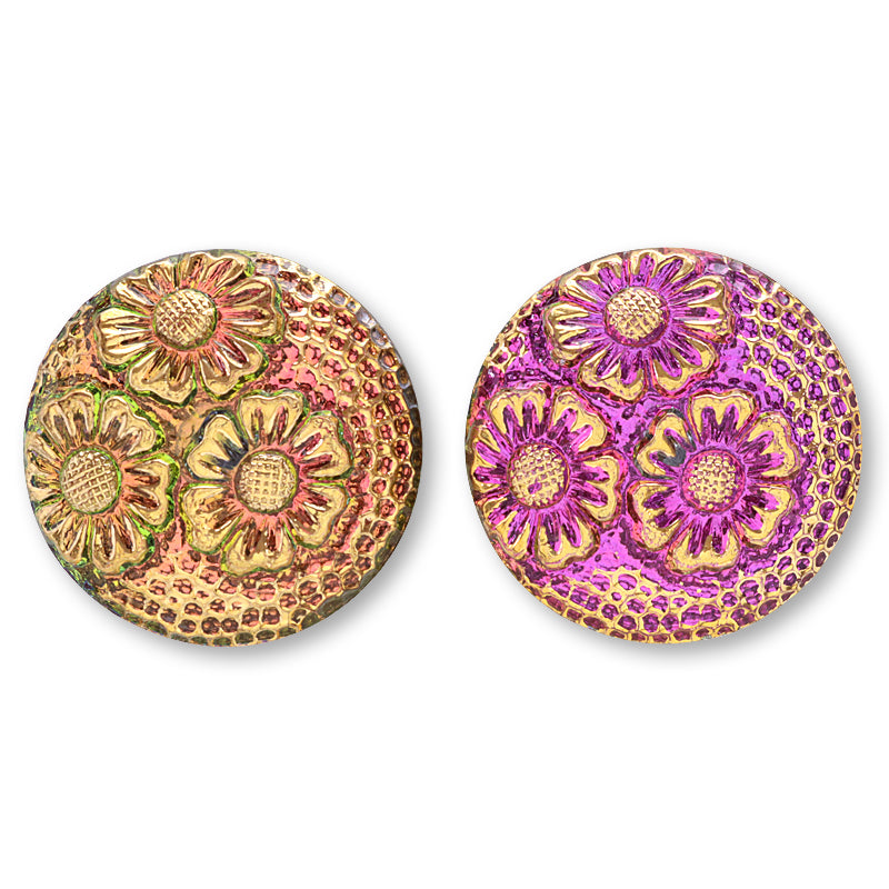 チェコ カボション トリプルフラワー ヴィトラルミディアム/G