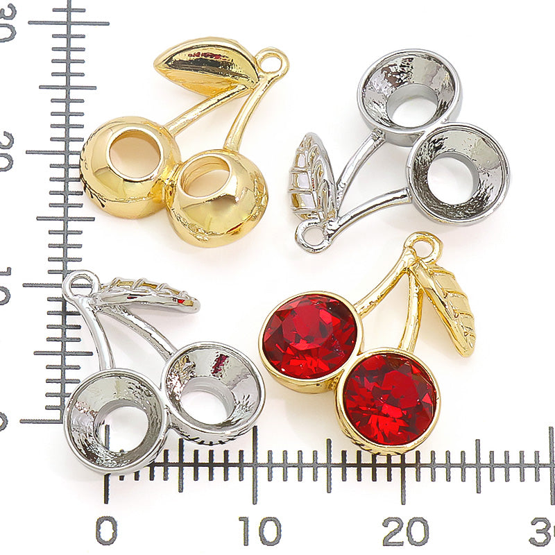 石座チャーム サクランボ SS29(約6mm)用 ゴールド