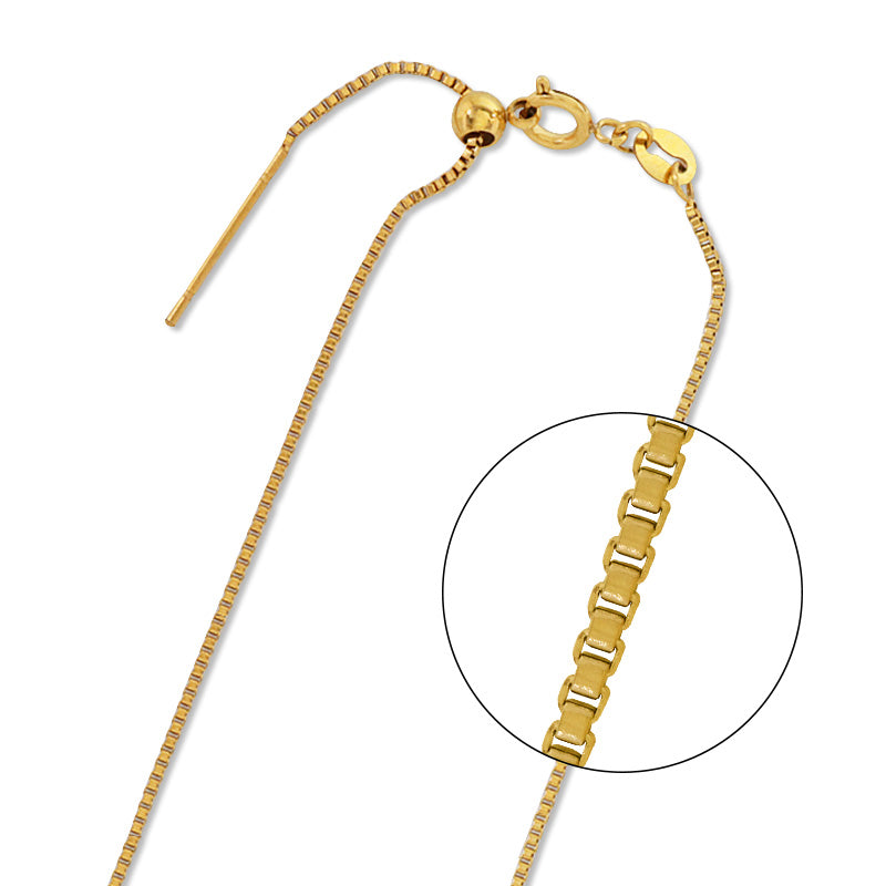 Stainless Steel 316L Slide Pin Chain Necklace Box 1.2mm Gold (Ion Plating) (SUS316L)