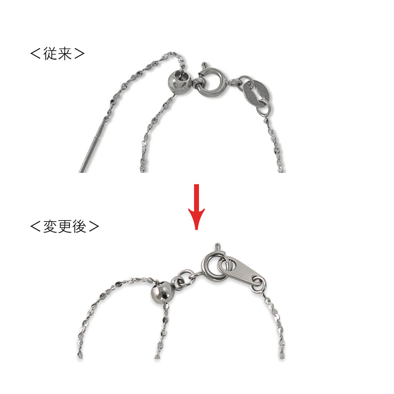 ステンレス316L スライドピンチェーンネックレス スエッジ2 生地(SUS316L)