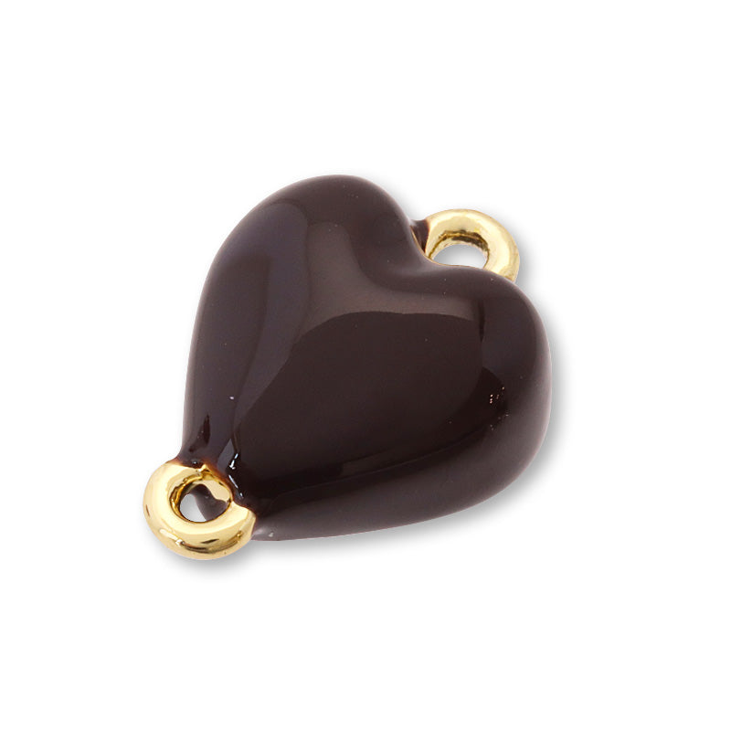 Charm Bonbon Chocolat Heart 2 rings Brown/G