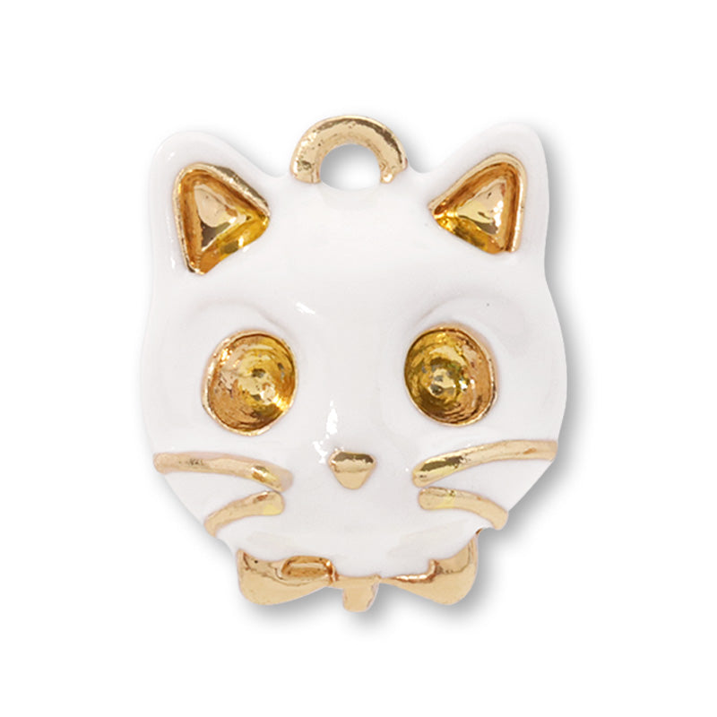 BezelCharm Cat Face White/G
