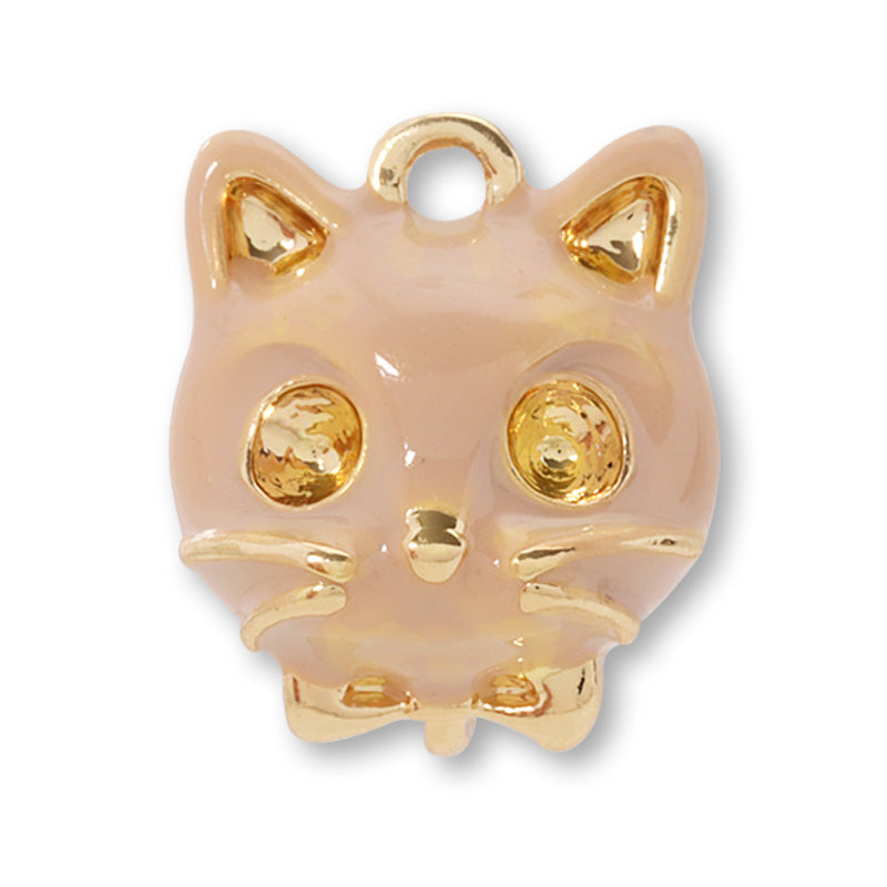 BezelCharm Cat Face Beige/G