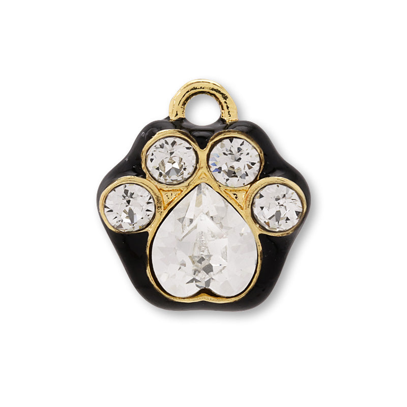 Charm Paw Crystal Black/G
