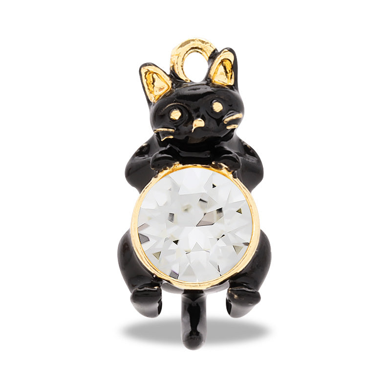 Charm Cat Crystal Black/G