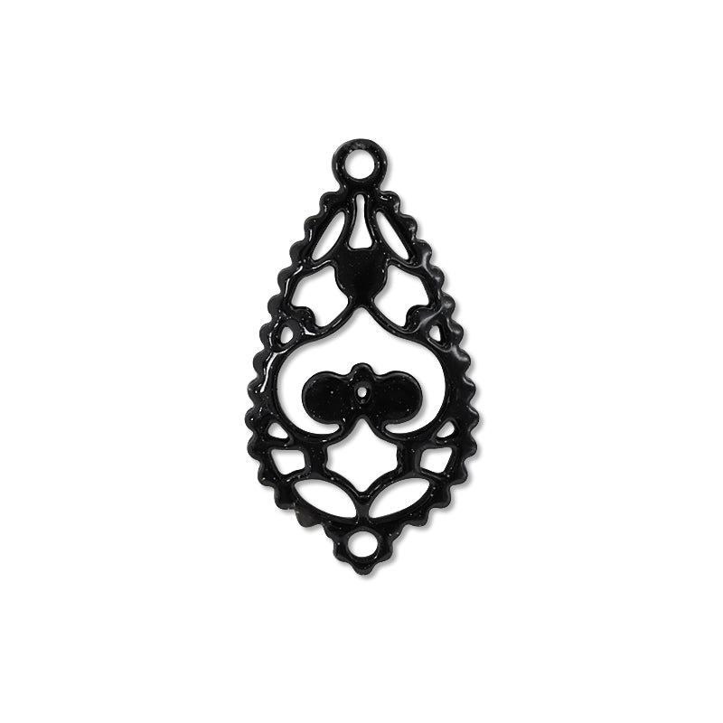 Italian filigree parts drop black