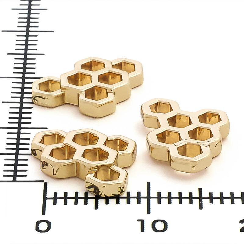 Metal parts honeycomb 3 gold