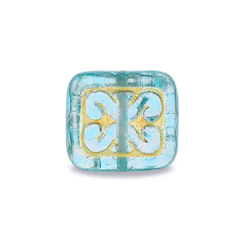 Czech Rectangle Design Aquamarine/G