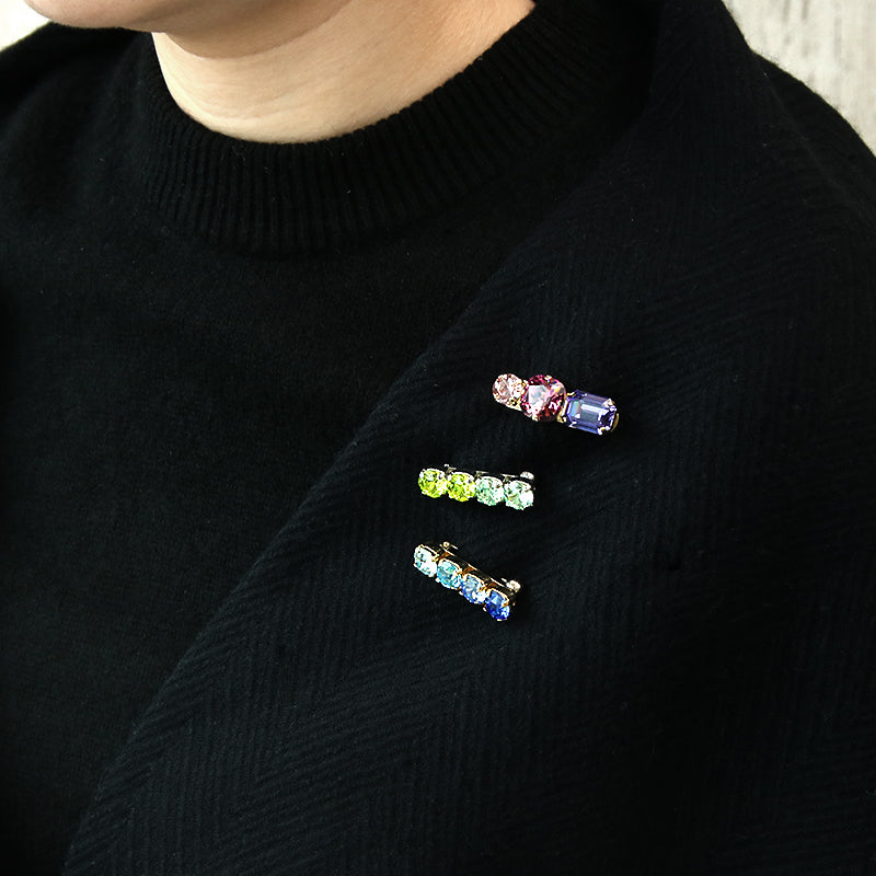 【完成品】貴和クリスタルのオーバルブローチNo.1