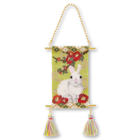 セット 干支卯のステッチタペストリー グリーン(KR0595)