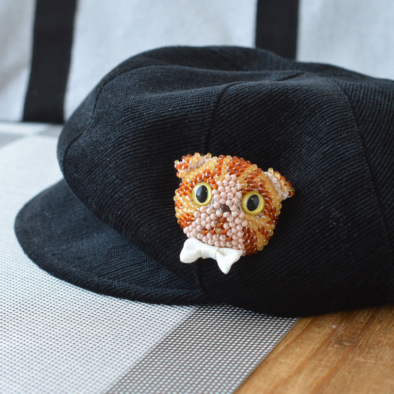 かぎ針で編むビーズ編みの猫ブローチキット(BFK-669-672)