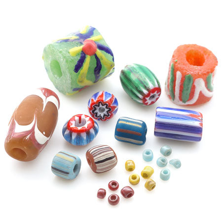 アフリカントレードビーズ パウダーグラス1 オレンジ【アウトレット】