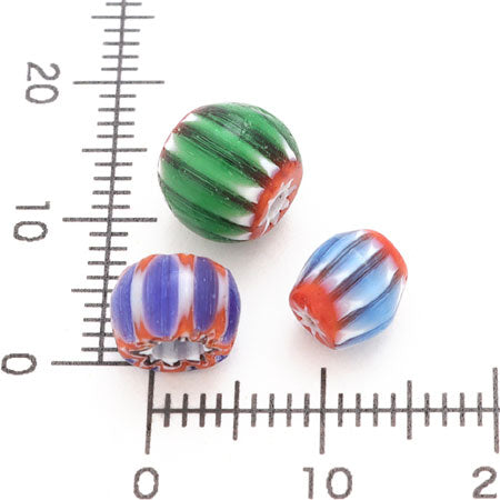 アフリカントレードビーズ シェブロン1 ブルー/レッド【アウトレット】