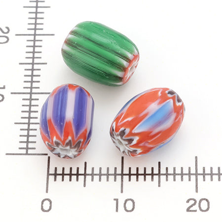 アフリカントレードビーズ シェブロン2 グリーン【アウトレット】