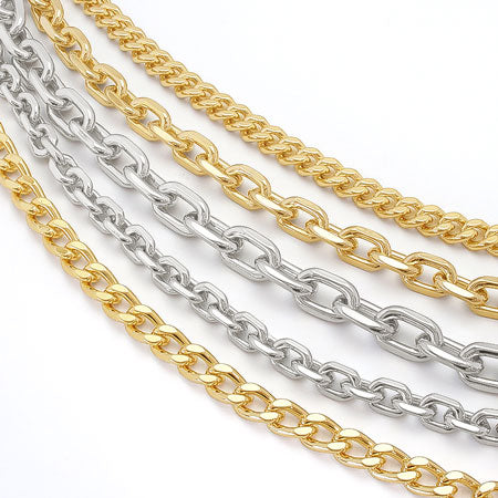 Aluminum chain AL830LF rhodium color
