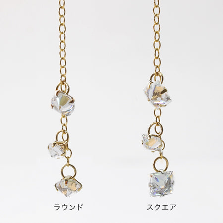 キュービックジルコニア 爪留スクエア クリア/G