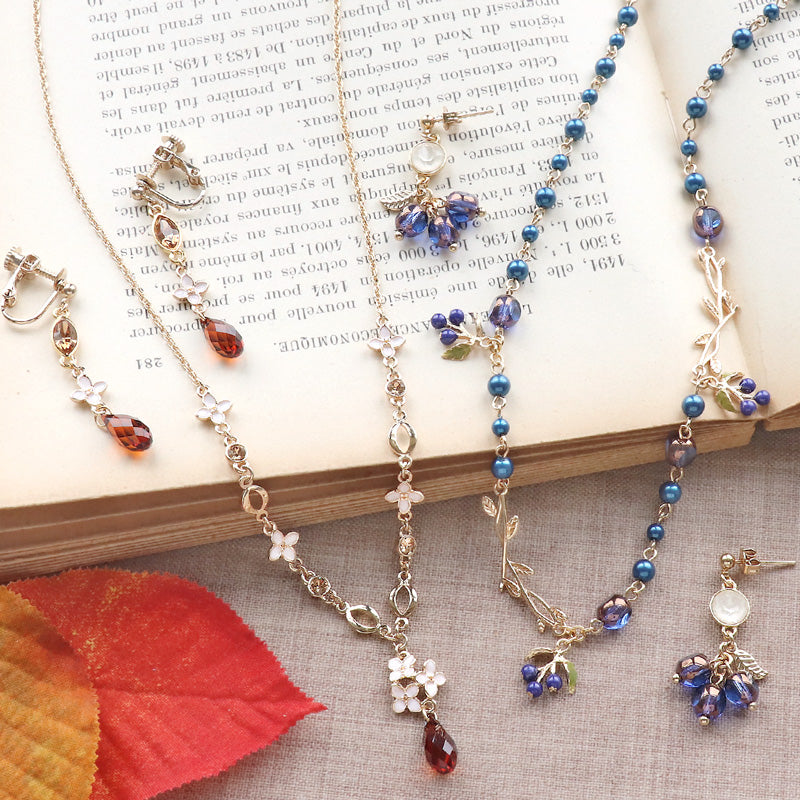 Recipe No.KR0849 Autumn motif charm set 2 types (blueberry Ginmokusei)