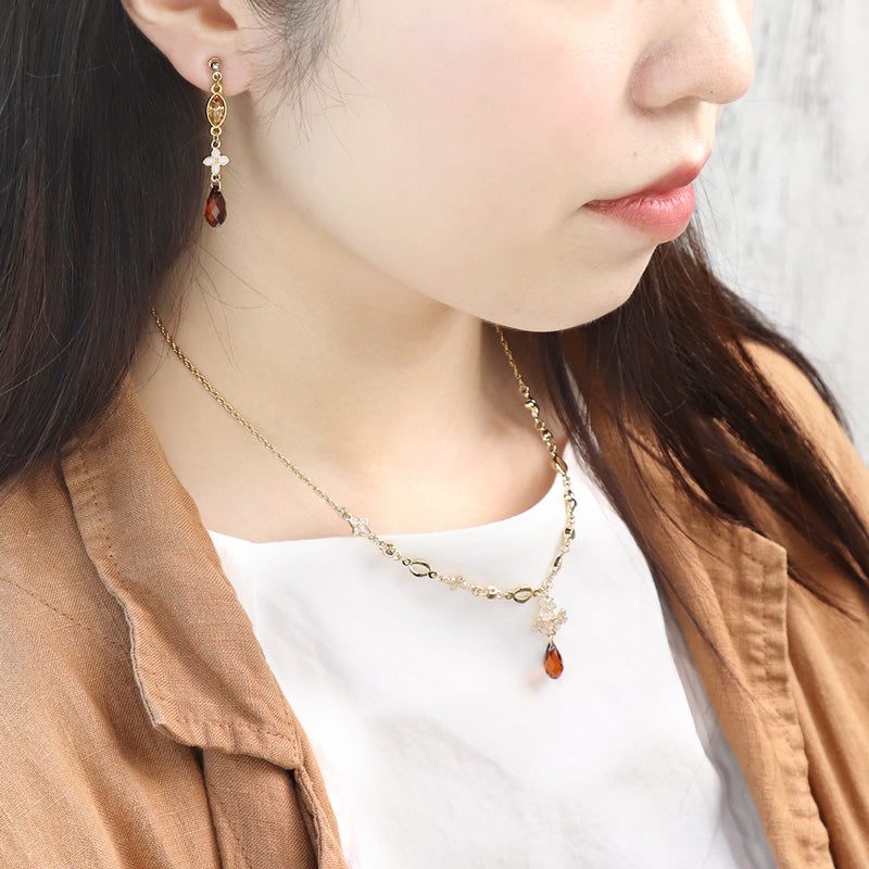 レシピNo.KR0849 秋モチーフチャームのセットアクセ2種(ブルーベリー・ギンモクセイ)