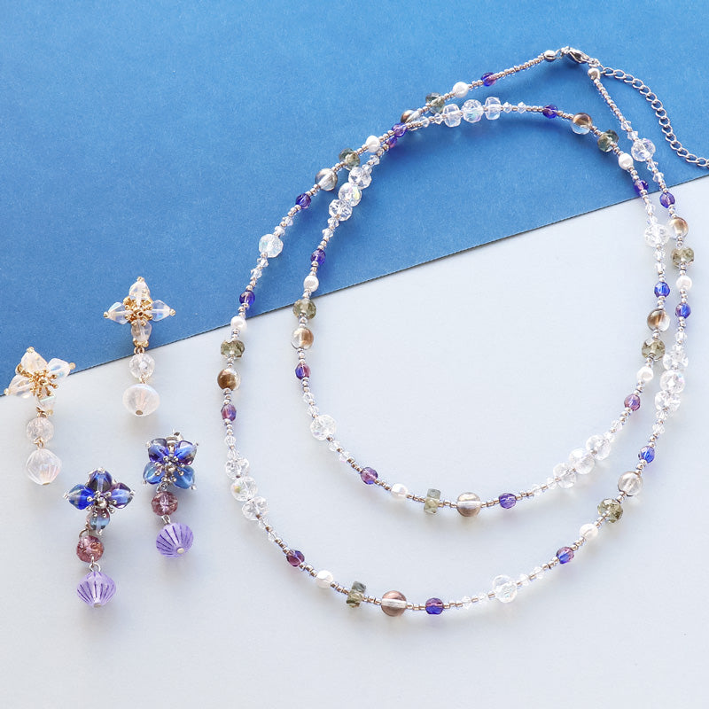 レシピNo.KR1071 チェコビーズのクラシカルアクセサリー2種
